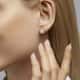 Boucles d'oreilles PERLE DE NUIT en Argent 925/1000 Blanc et Perle Synthétique - vue RO - CLEOR