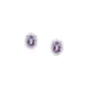 Boucles d'oreilles Puces CLEOR en Or 375/1000 Blanc et Améthyste - vue 2 - CLEOR