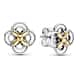 Clous d&rsquo;oreilles PANDORA Fleur bicolore